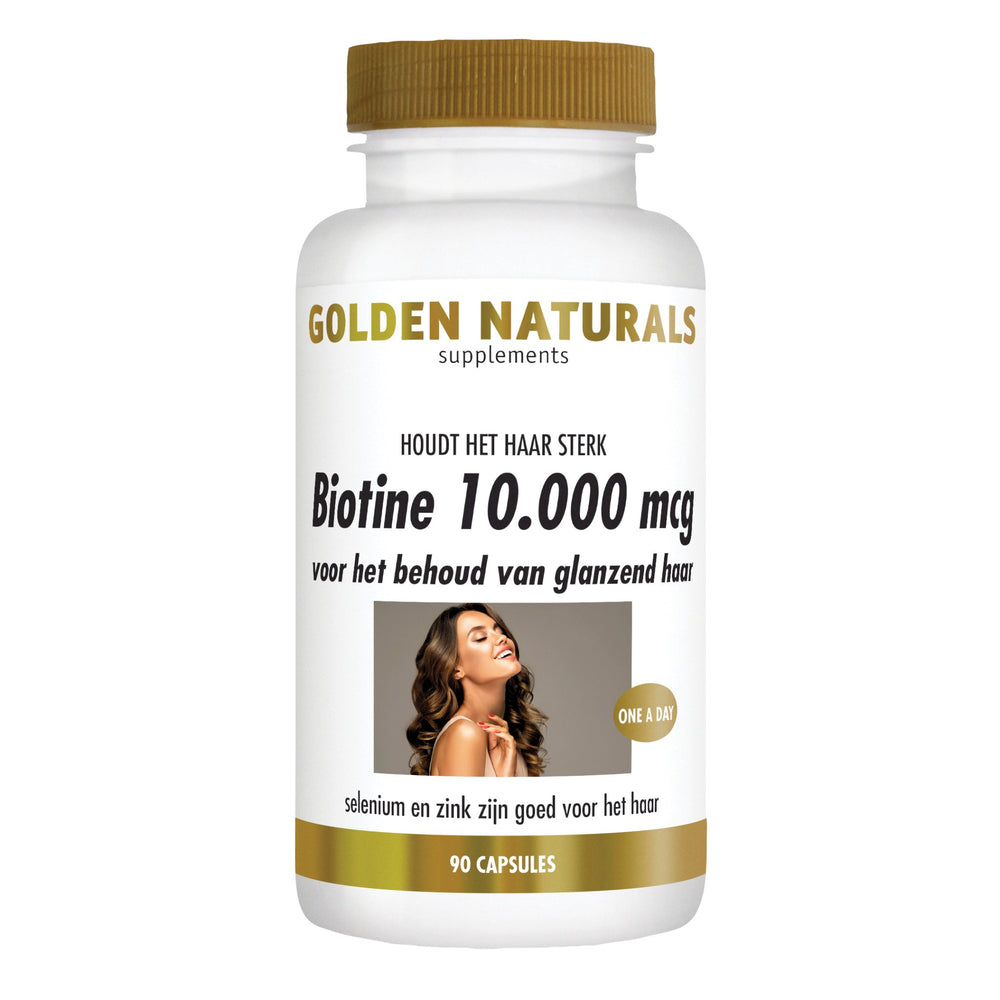 Biotine 10.000 mcg - 90 - veganistische capsules Supplement Golden Naturals   