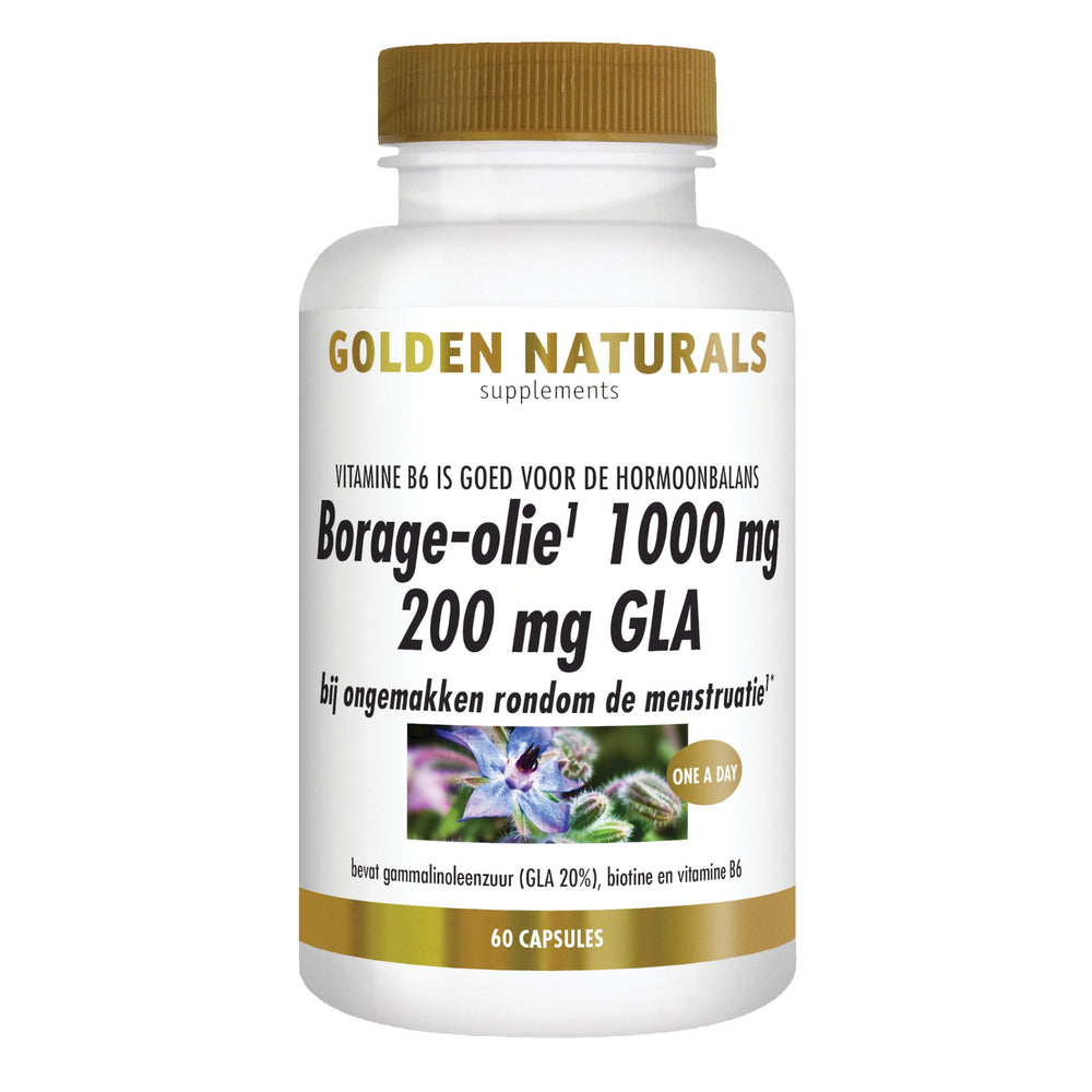 Borage-olie 1000 mg - 60 - softgel capsules Supplement Golden Naturals   