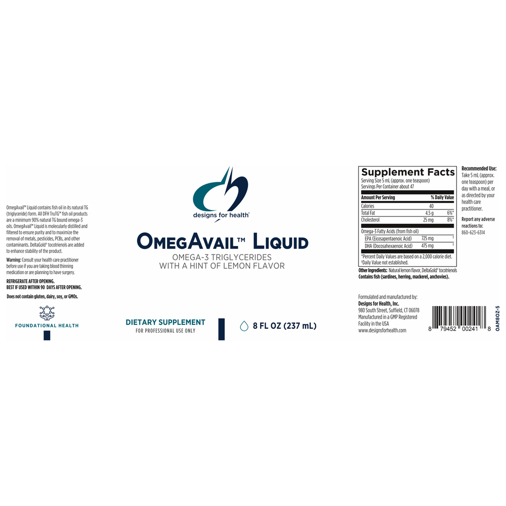 
                      
                        OmegAvail™ Liquid Supplement Designs For Health   
                      
                    