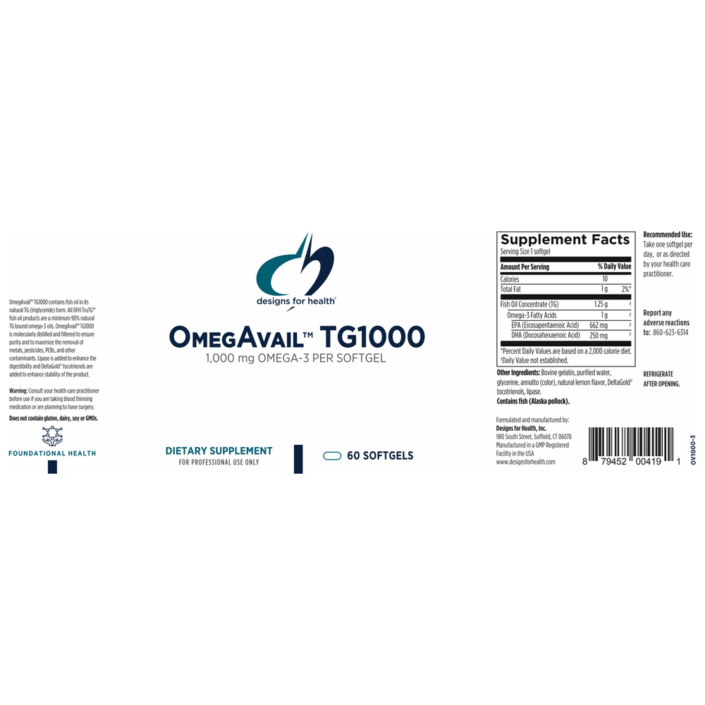 
                      
                        OmegAvail™ TG1000 Supplement Designs For Health   
                      
                    