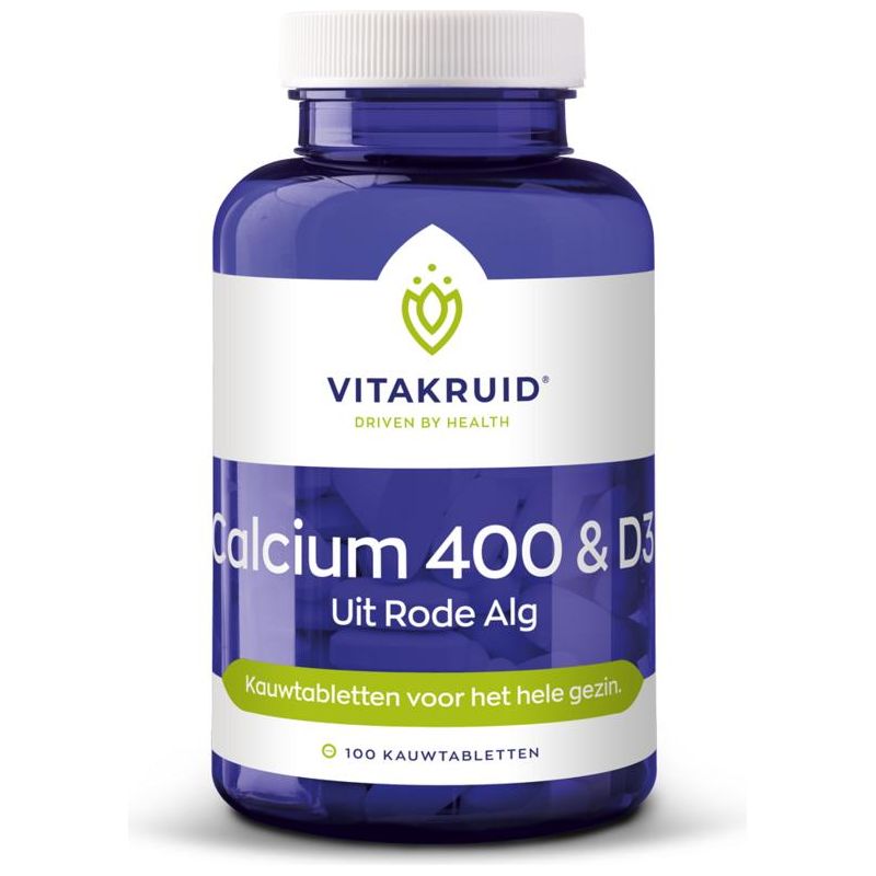 Calcium 400 & D3 uit Rode Alg (100st) Supplement Vitakruid   