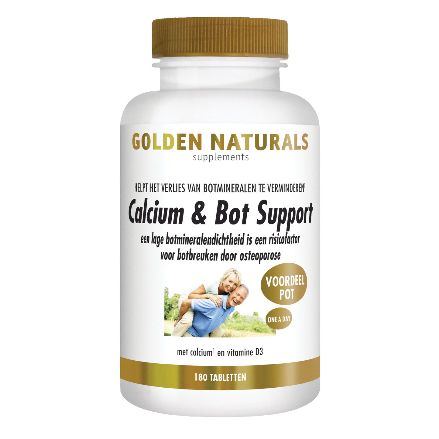 Calcium & Bot Support - 180 - vegetarische tabletten Supplement Golden Naturals   