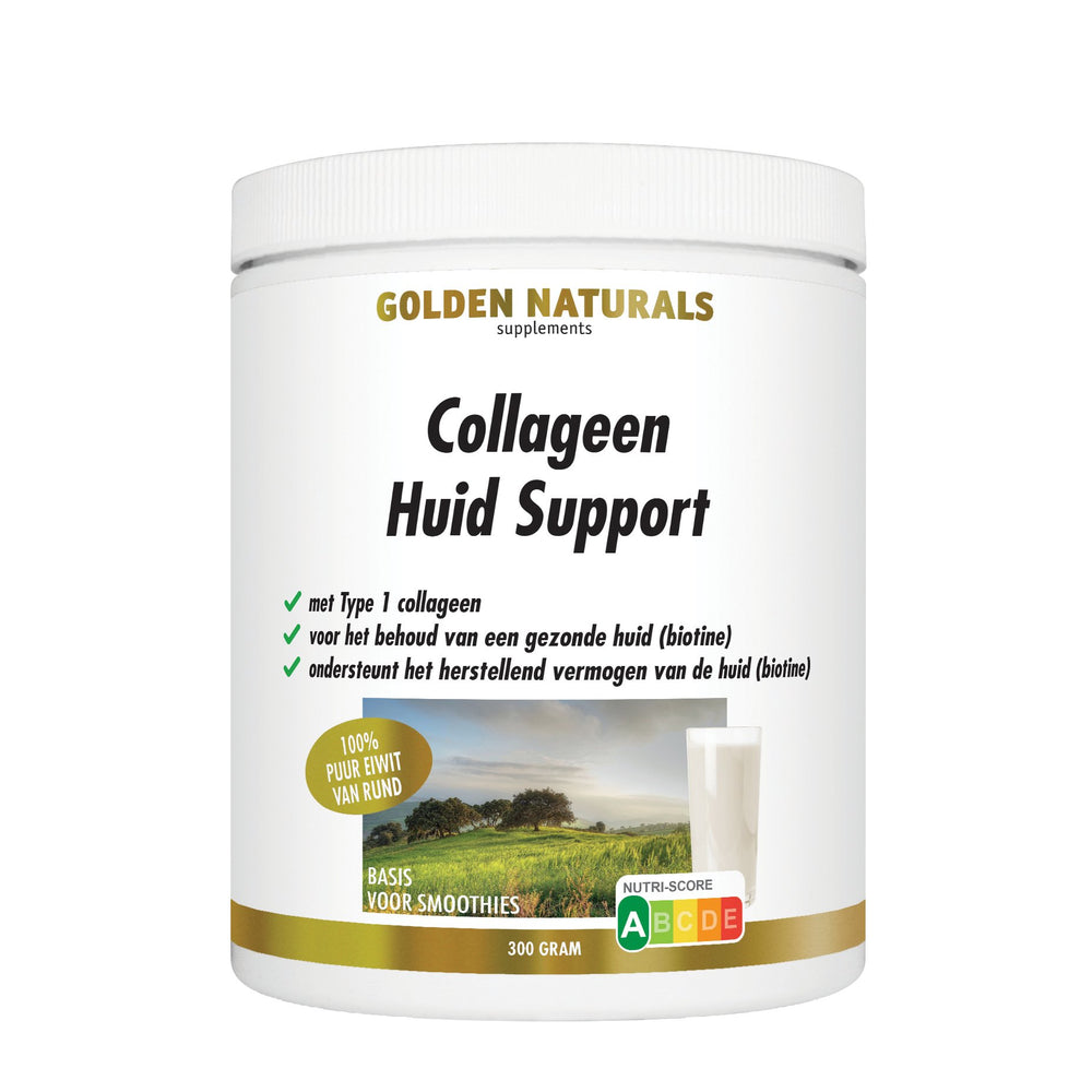 Collageen Huid Support (Rund) - 300 - gram poeder Supplement Golden Naturals   