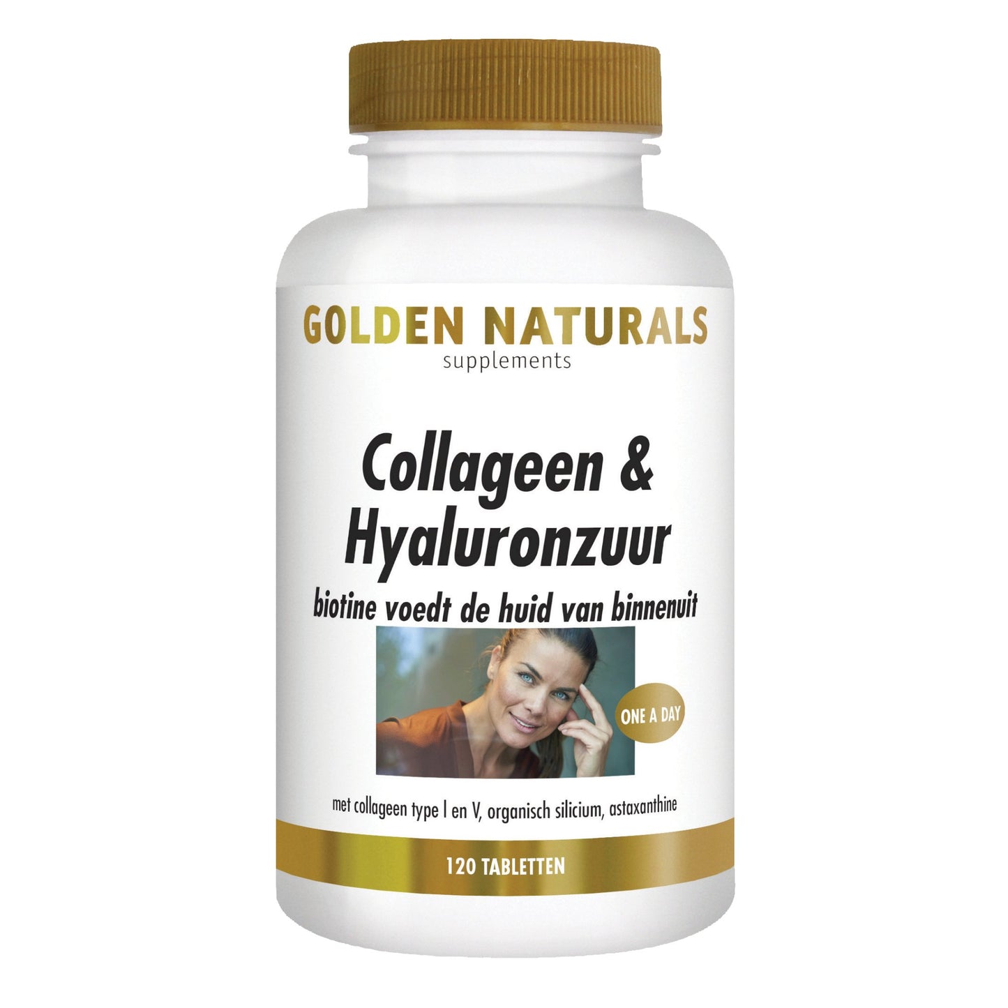 Collageen & Hyaluronzuur - 120 - tabletten Supplement Golden Naturals   