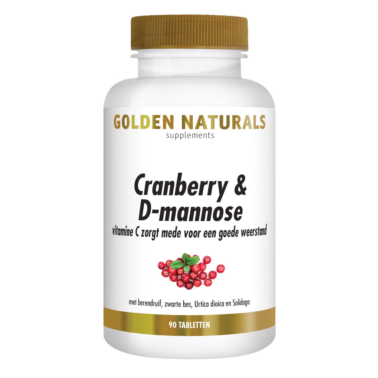 Cranberry & D-mannose - 90 - veganistische tabletten Supplement Golden Naturals   