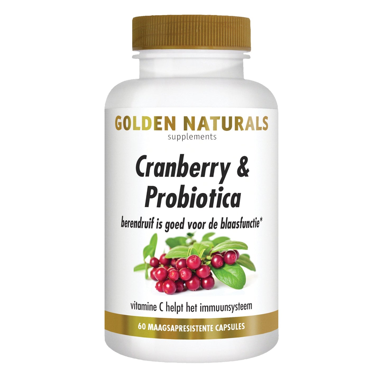 Cranberry & Probiotica - 60 - veganistische maagsapresistente capsules Supplement Golden Naturals   