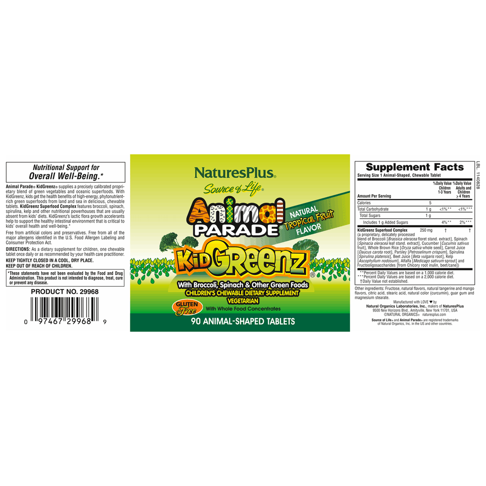 
                      
                        Animal Parade® KidGreenz® Supplementen NaturesPlus   
                      
                    