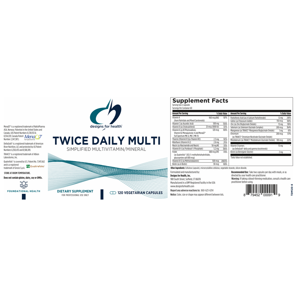 
                      
                        Twice Daily Multi™ Supplement Designs For Health   
                      
                    