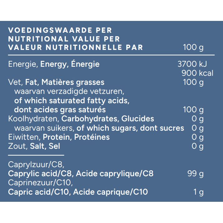 MCT Olie C8 - 99% Caprylzuur - 1 L Supplement Mattisson
