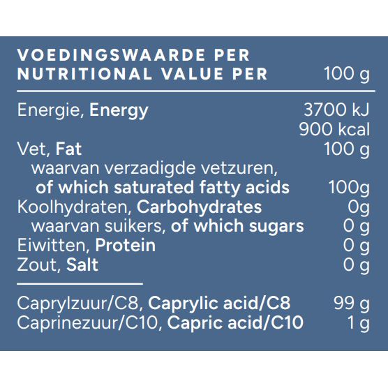 MCT Olie C8 - 99% Caprylzuur - 500 ml Supplement Mattisson
