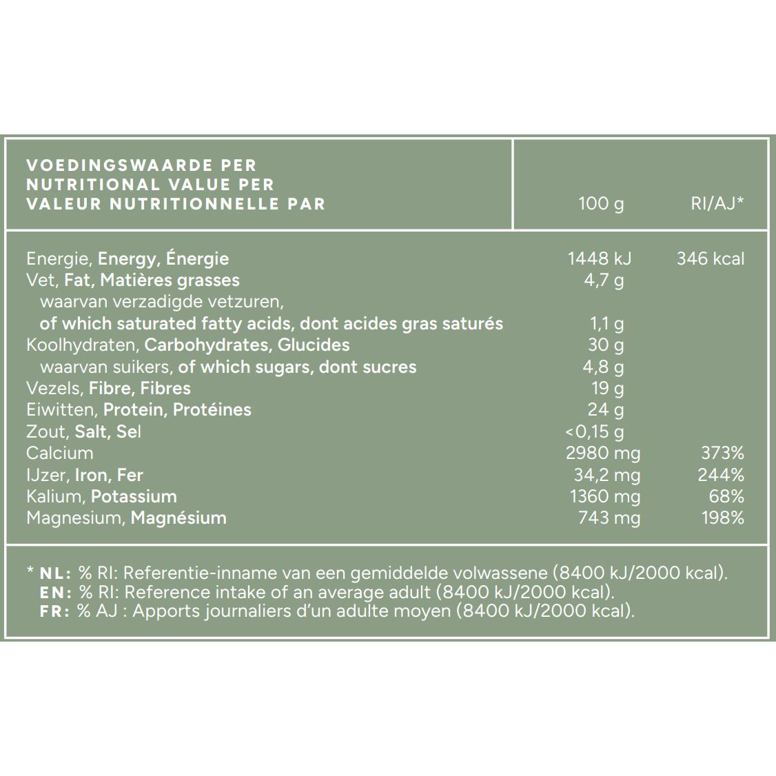Biologisch Moringa Blad poeder - 125 g Supplement Mattisson