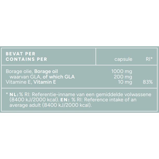 Borage Olie met vitamine E & GLA - 1000mg - 60 capsules Supplement Mattisson