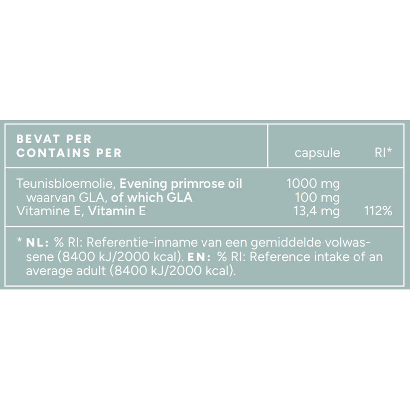 Teunisbloemolie met vitamine E - 1000mg - 90 capsules Supplement Mattisson