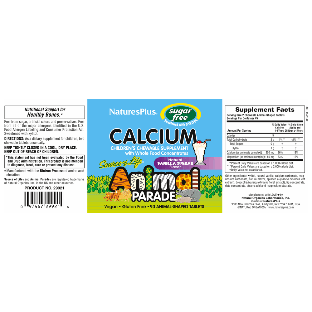 
                      
                        Animal Parade® Sugar-Free Calcium Supplementen NaturesPlus   
                      
                    