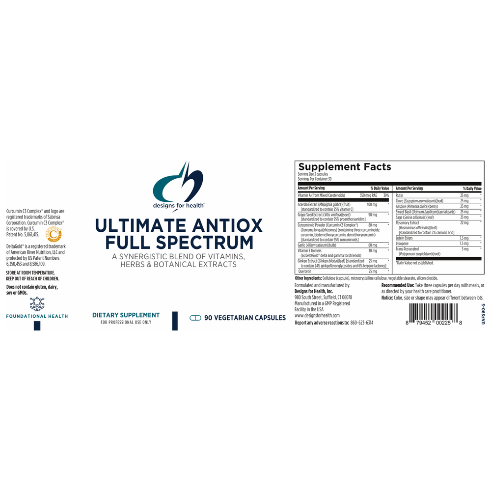 
                      
                        Ultimate Antiox Full Spectrum Supplement Designs For Health   
                      
                    