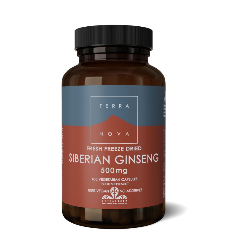 Siberian ginseng 500 mg [Siberische Ginseng] | 100 vegan capsules Supplement Terranovabenelux   