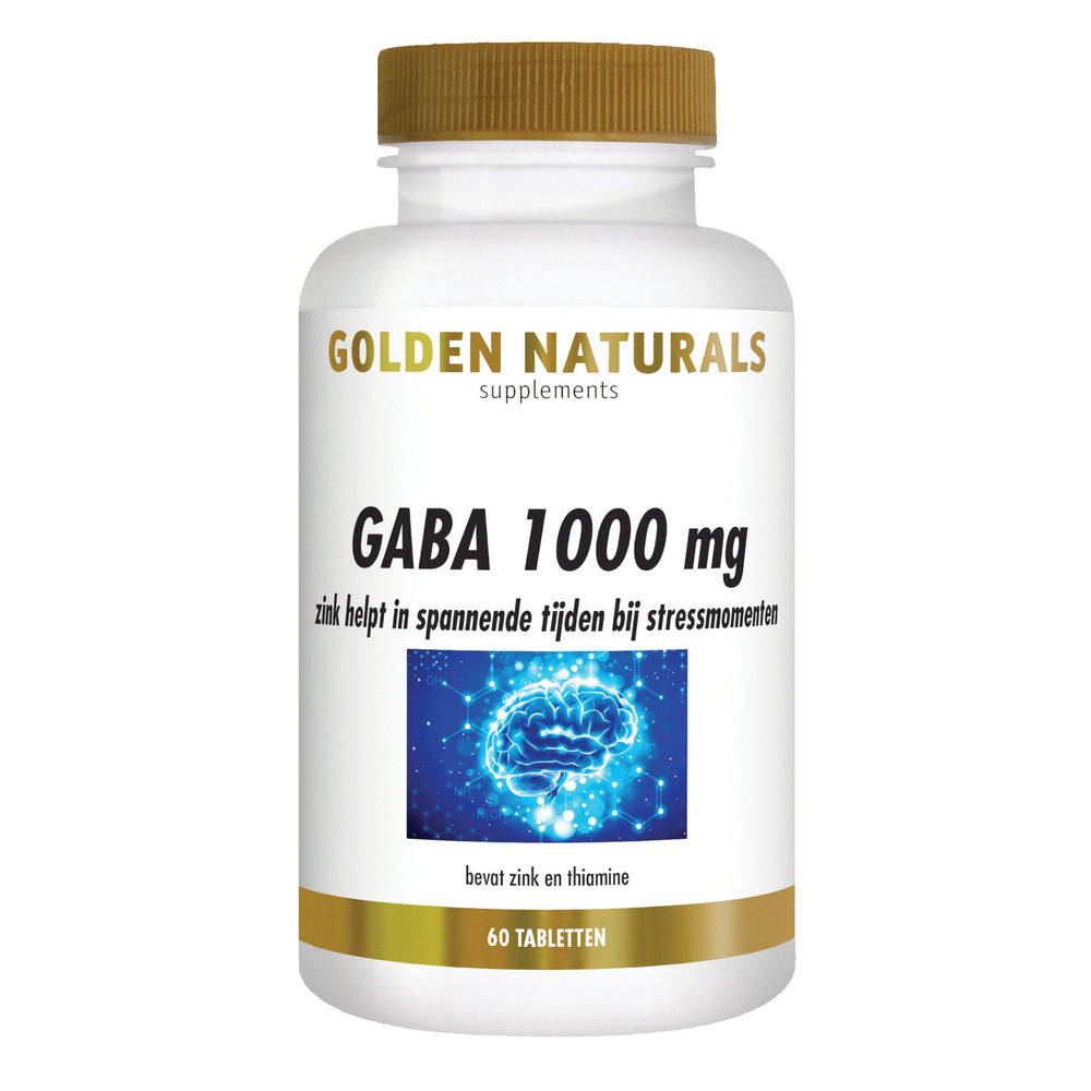 GABA 1000 mg - 60 - veganistische tabletten Supplement Golden Naturals   