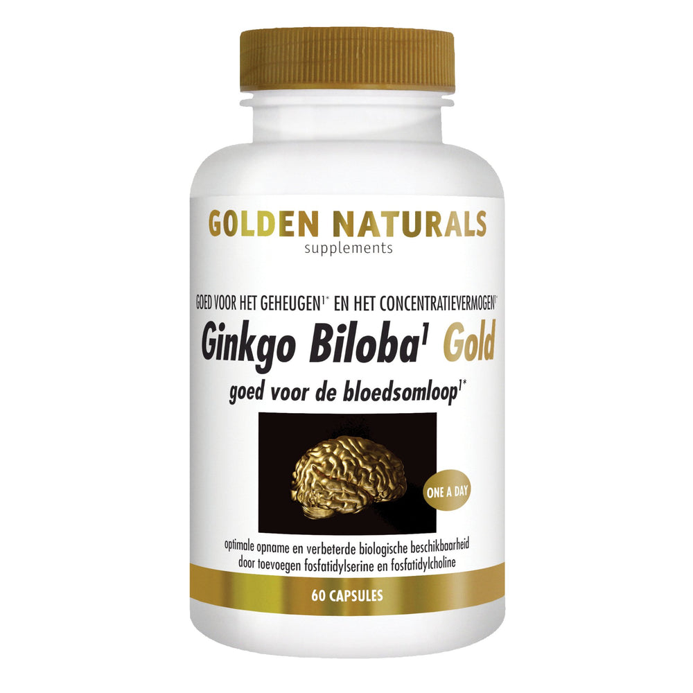 Ginkgo Biloba Gold - 60 - veganistische capsules Supplement Golden Naturals   