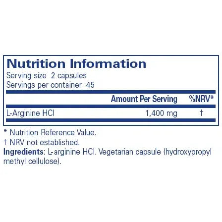 L-Arginine - 90 capsules Pure Encapsulations