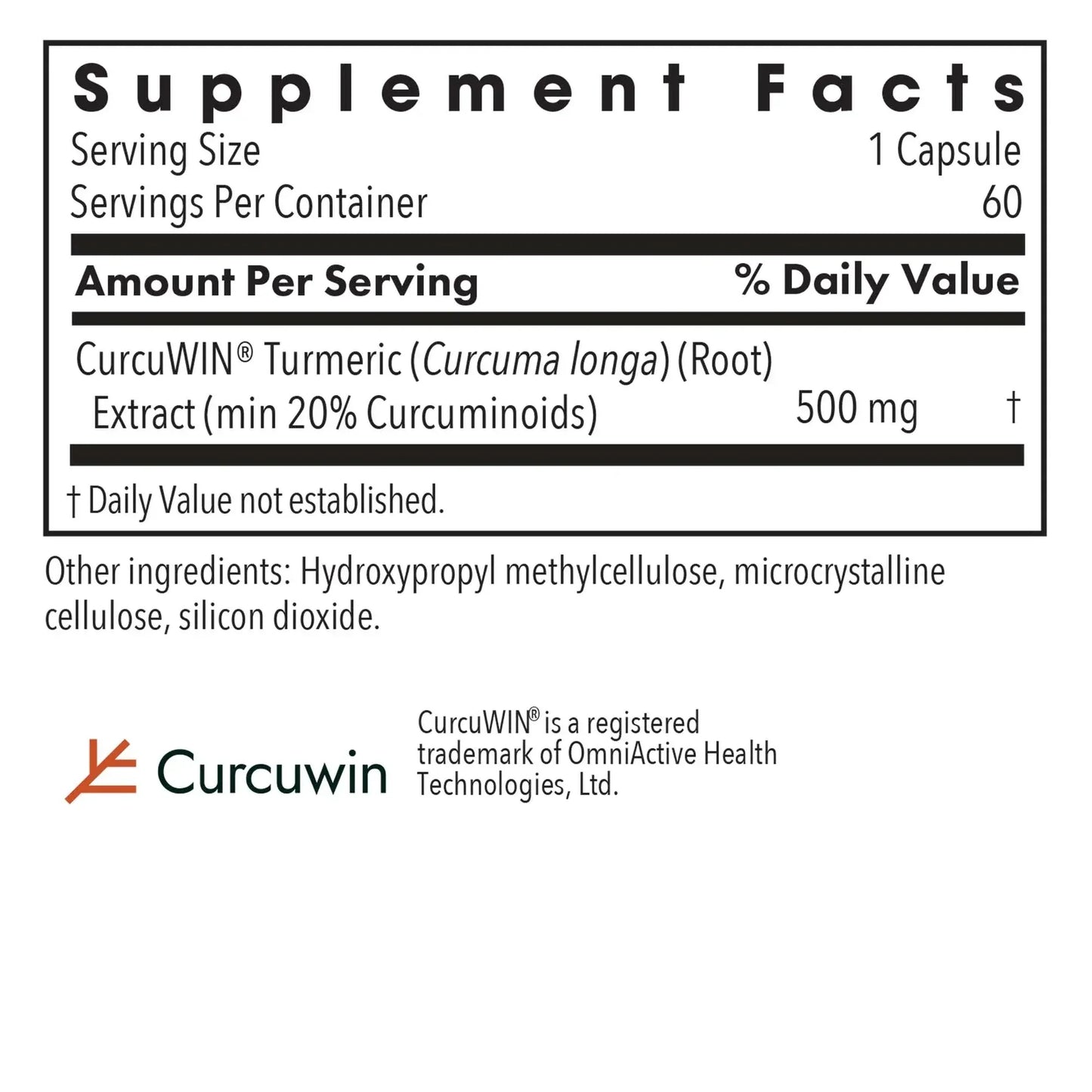 CurcuWIN® 500 Supplement Allergy Research Group