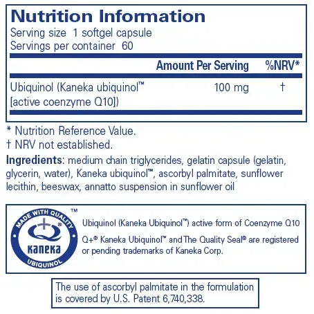 Ubiquinol-QH 100 MG - 60 softgels Pure Encapsulations