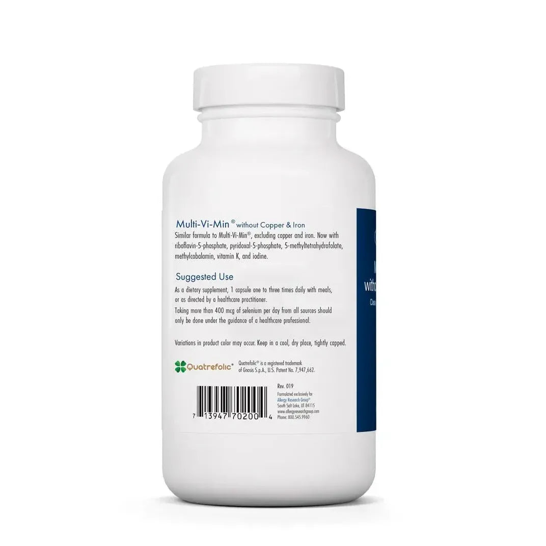 Multi-Vi-Min® without Copper & Iron - 150 capsules Allergy Research Group