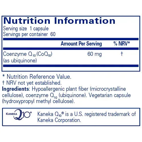 CoQ10 60 mg - 60 capsules Pure Encapsulations