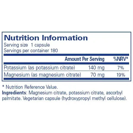 Potassium Magnesium (citrate) - 180 capsules Pure Encapsulations