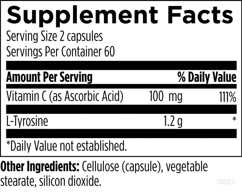L-Tyrosine - 120 capsules Designs For Health