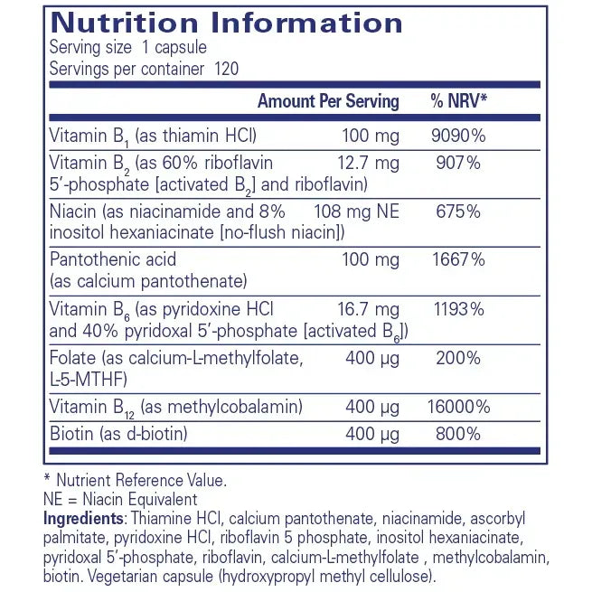 B-Complex Plus - 120 capsules Pure Encapsulations
