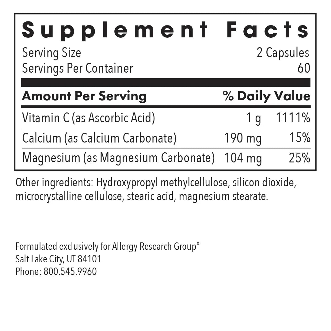 Buffered Vitamin C Supplement Allergy Research Group
