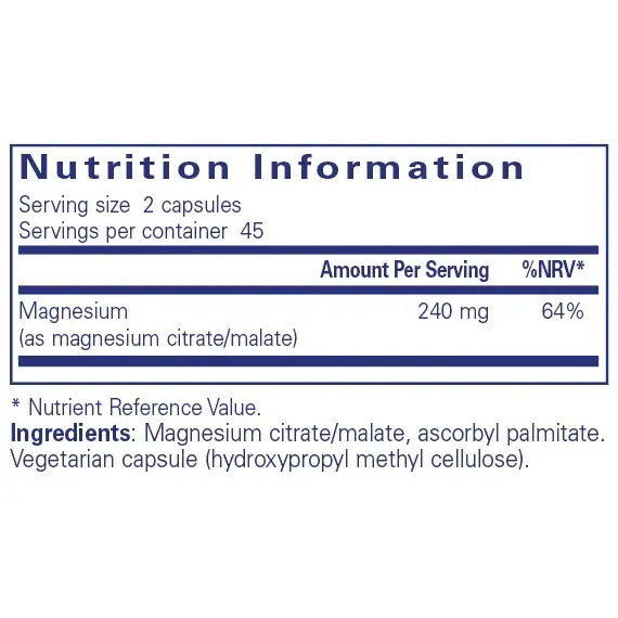 Magnesium (citrate/malate) - 90 capsules Pure Encapsulations