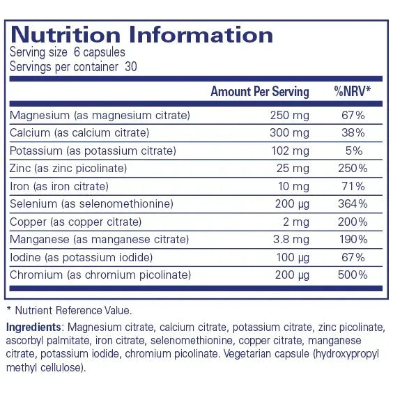 Mineral 650A - 180 capsules Pure Encapsulations