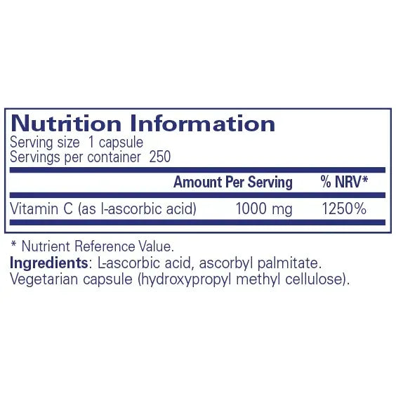 Ascorbic Acid - 250 capsules Pure Encapsulations