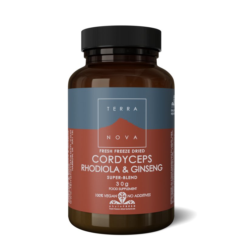 Cordyceps, Rhodiola & Ginseng | 30 gram Supplement Terranovabenelux   