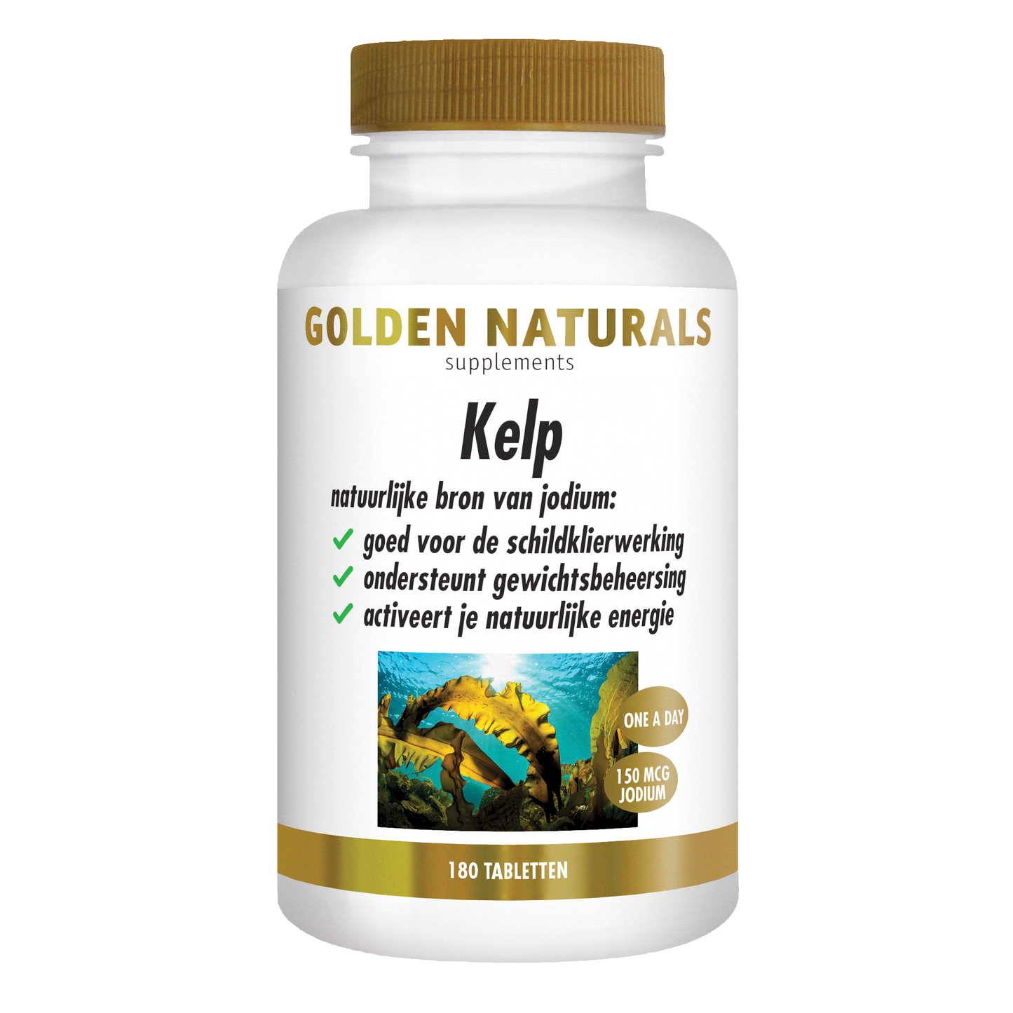 Kelp - 180 - veganistische tabletten Supplement Golden Naturals Default Title