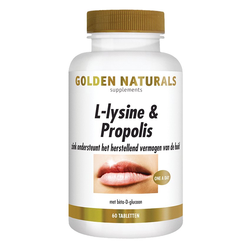 L-lysine & Propolis - 60 - vegetarische tabletten Supplement Golden Naturals   