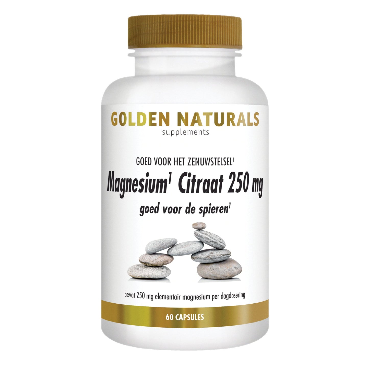 Magnesium Citraat 250 mg - 60 - veganistische capsules Supplement Golden Naturals   