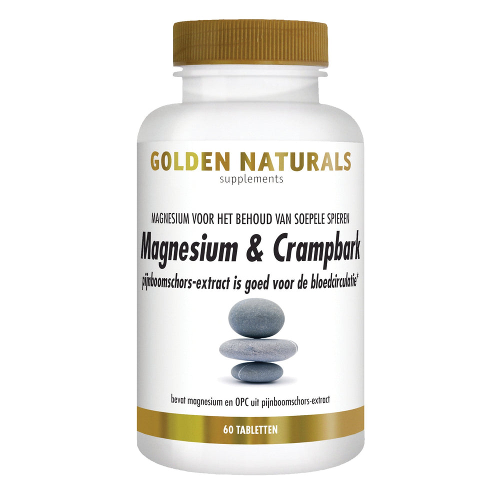 Magnesium & Crampbark - 60 - tabletten Supplement Golden Naturals   