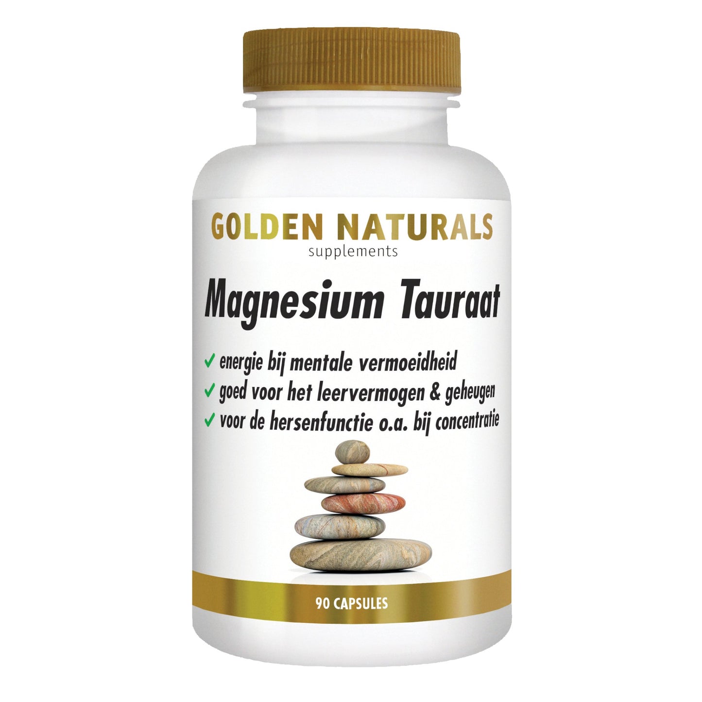 Magnesium Tauraat - 90 - veganistische capsules Supplement Golden Naturals   