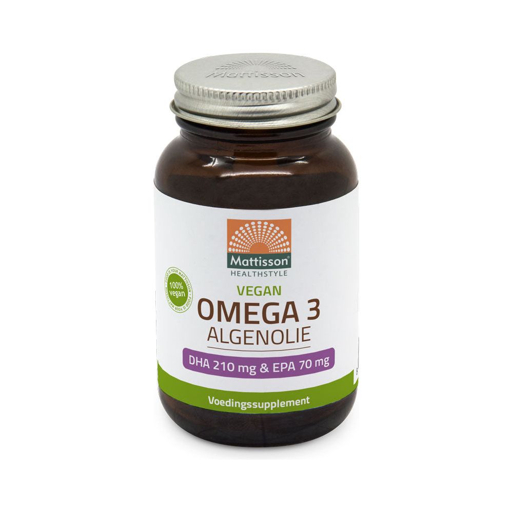 Vegan Omega-3 Algenolie - DHA 210mg & EPA 70mg - 60 capsules Supplement Mattisson   