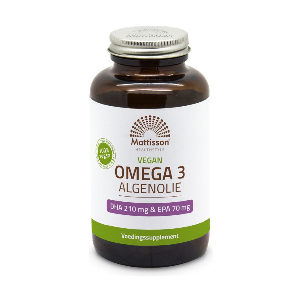 Vegan Omega-3 Algenolie - DHA 210mg & EPA 70mg - 120 capsules Supplement Mattisson   