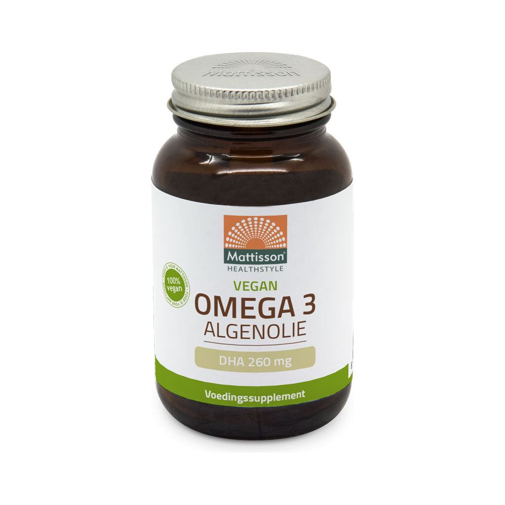 Vegan Omega-3 Algenolie - DHA 260mg - 60 capsules Supplement Mattisson   