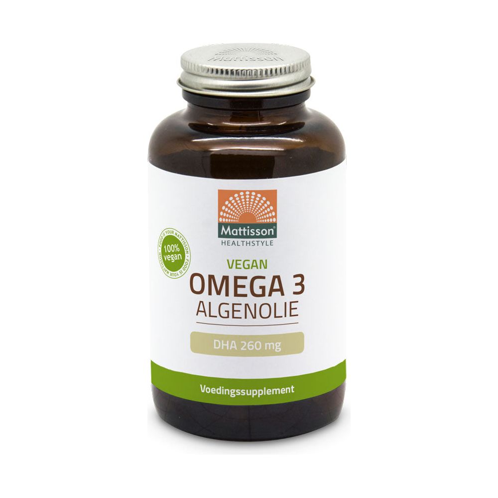 Vegan Omega-3 Algenolie - DHA 260mg - 120 capsules Supplement Mattisson   