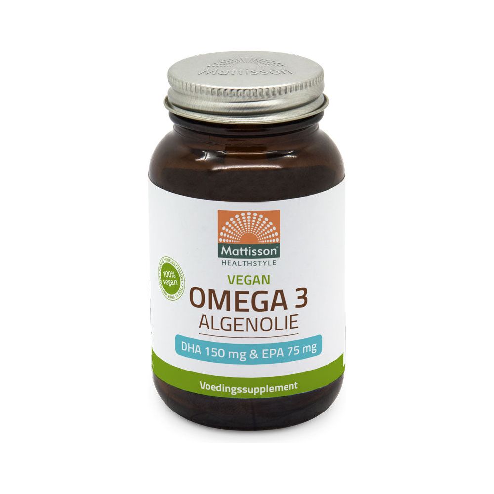 Vegan Omega-3 Algenolie - DHA 150mg & EPA 75mg - 60 capsules Supplement Mattisson   