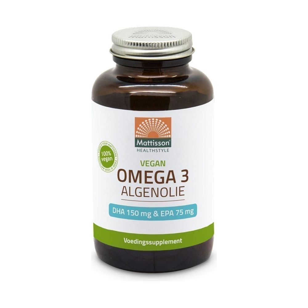 Vegan Omega-3 Algenolie - DHA 150mg & EPA 75mg - 120 capsules Supplement Mattisson   