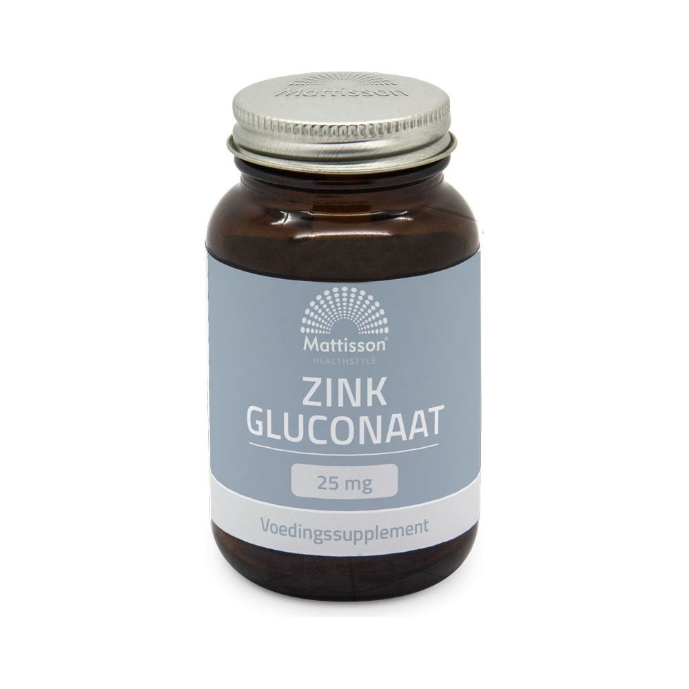 Zink Gluconaat 25 mg - 60 tabletten Supplement Mattisson   