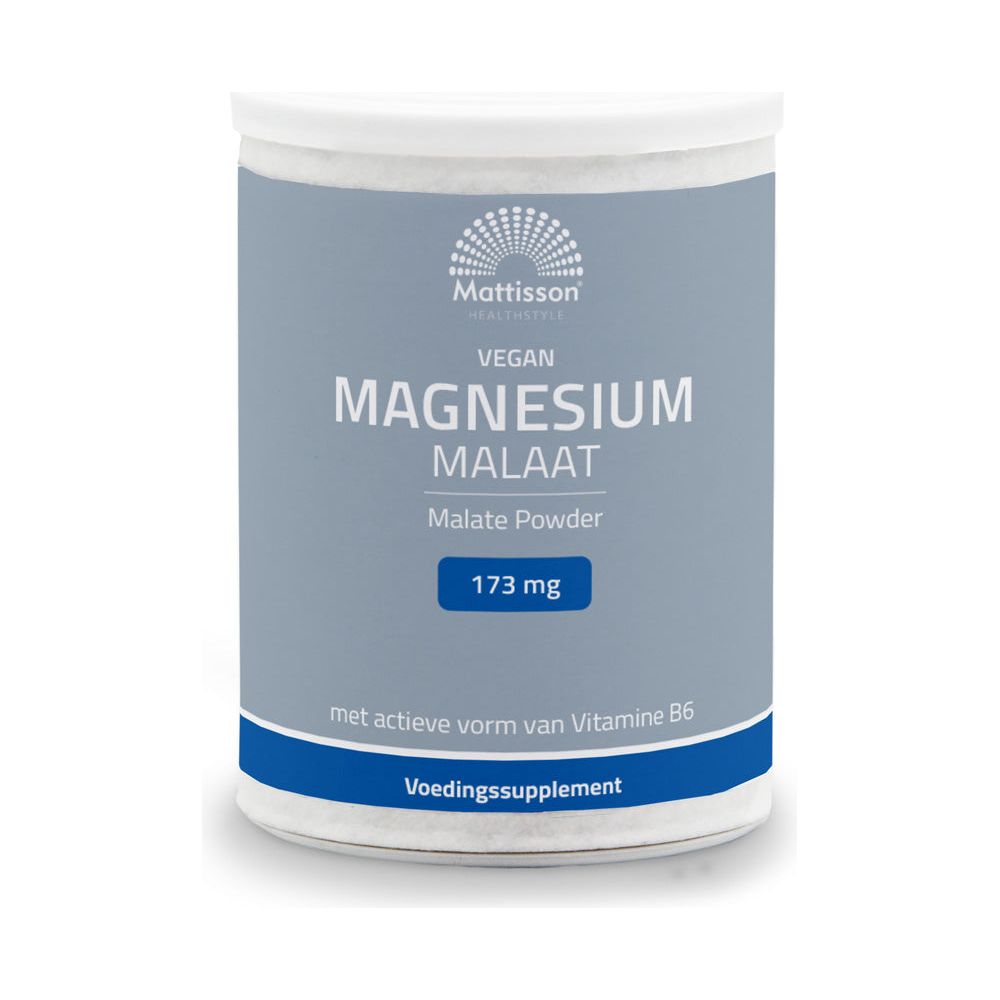 Magnesium Malaat poeder 173 mg - 11,5% elementair magnesium - 200 g Supplement Mattisson   