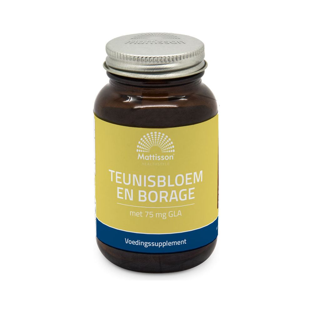 Teunisbloem en Borage olie - met 75 mg GLA - 60 capsules Supplement Mattisson   