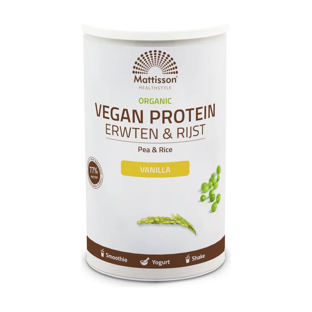 Biologisch Vegan proteïne poeder - Erwten & Rijst - Vanille - 500 g Supplement Mattisson   